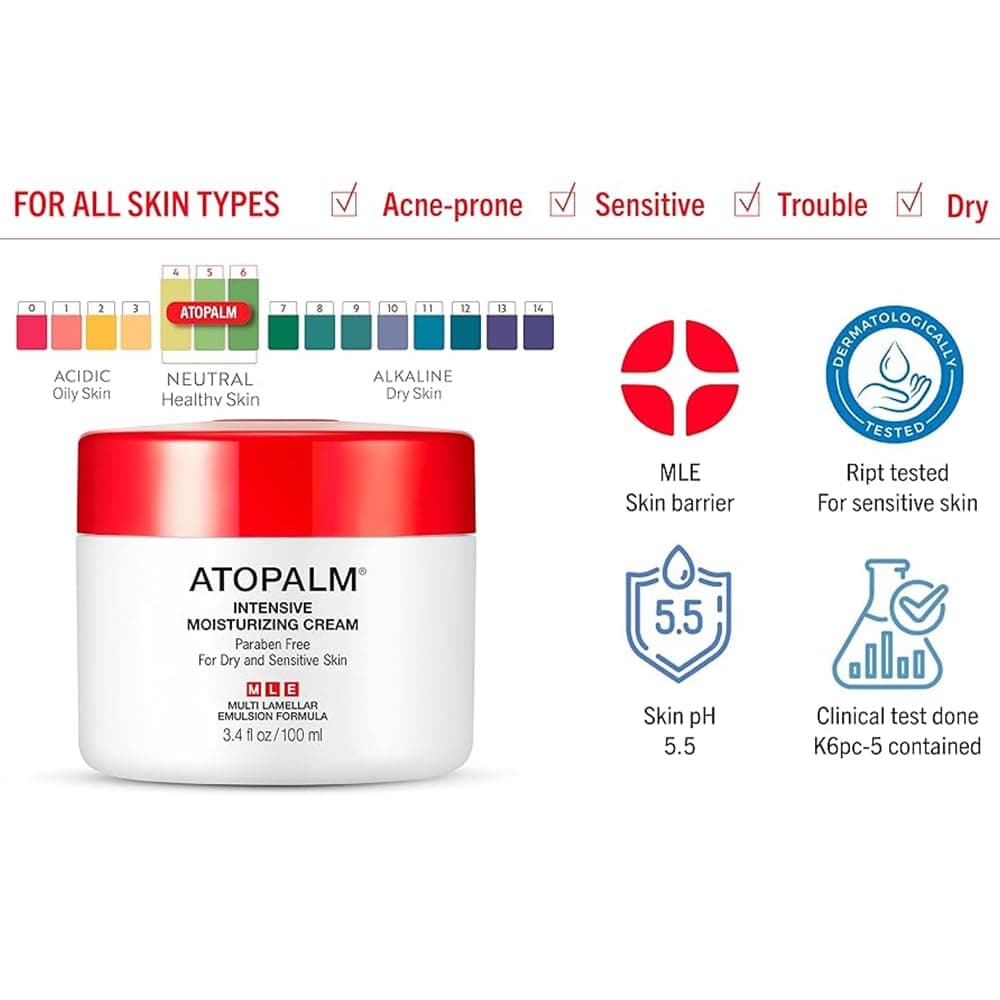 ATOPALM Intensive Moisturizing Cream Face Body Moisturizer Dry Sensitive Skin Pa - Thumbnail 5