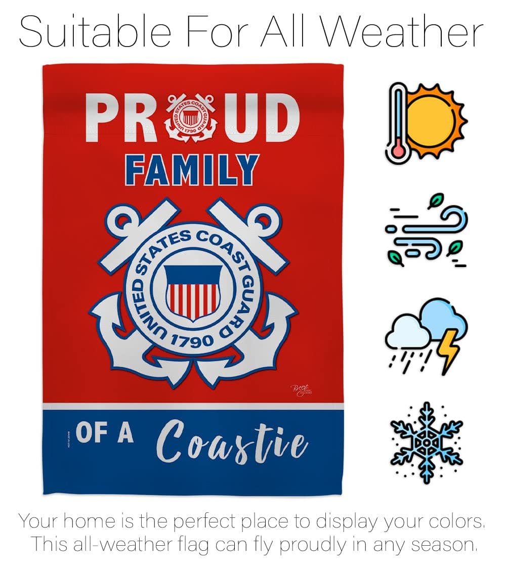 Breeze Decor Proud Family Coastie Garden Flag - Set with Stand Armed Forces Coas - Thumbnail 6