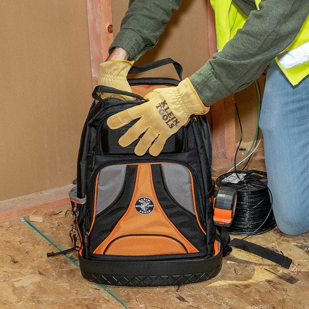 Klein Tools 60608 Work Gloves, All-Purpose Premium Leather Gloves, Abrasion-Resi - Thumbnail 4