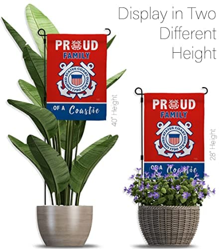 Breeze Decor Proud Family Coastie Garden Flag - Set with Stand Armed Forces Coas - Thumbnail 11