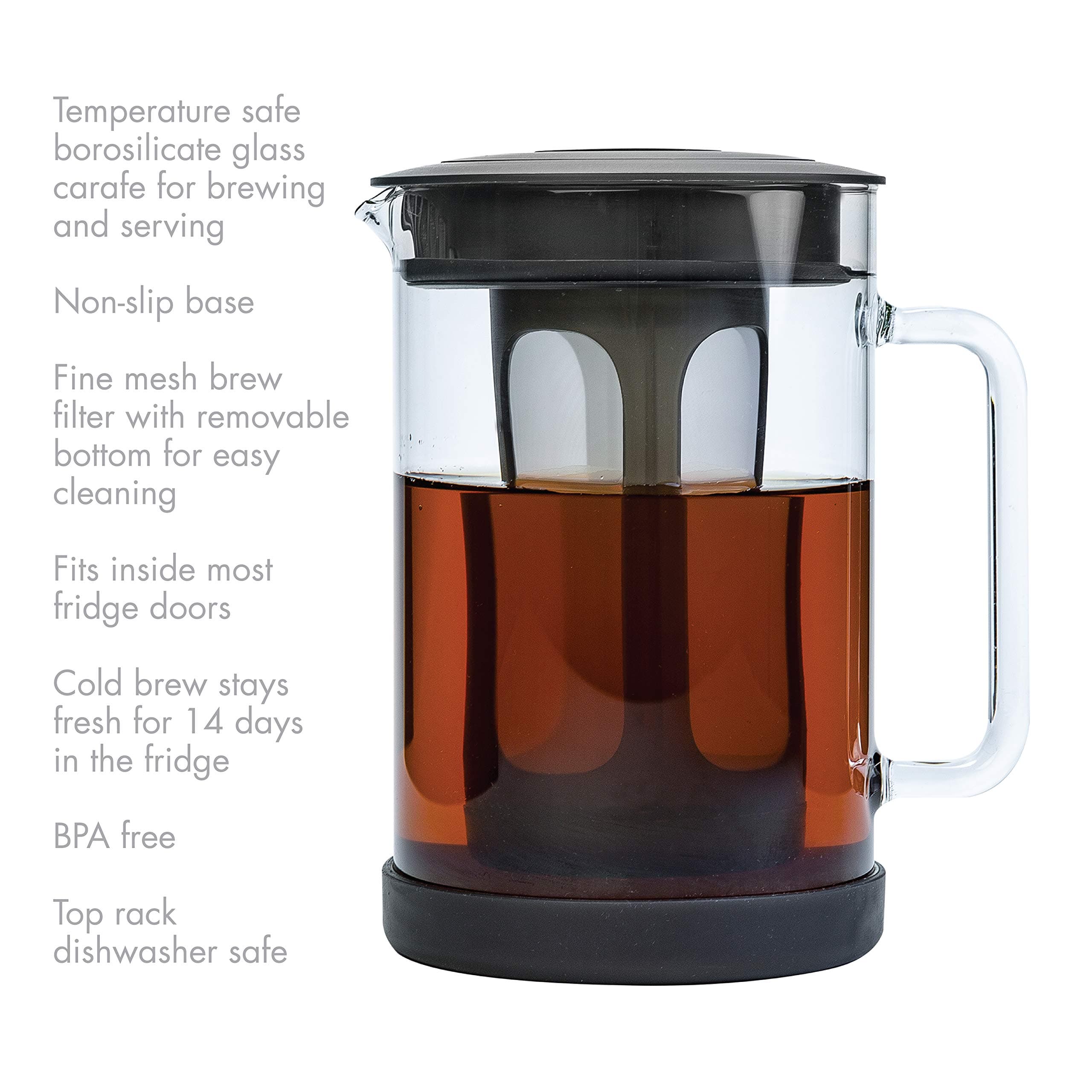 Primula Pace Cold Brew Iced Coffee Maker with Durable Glass Pitcher and Airtight - Thumbnail 2