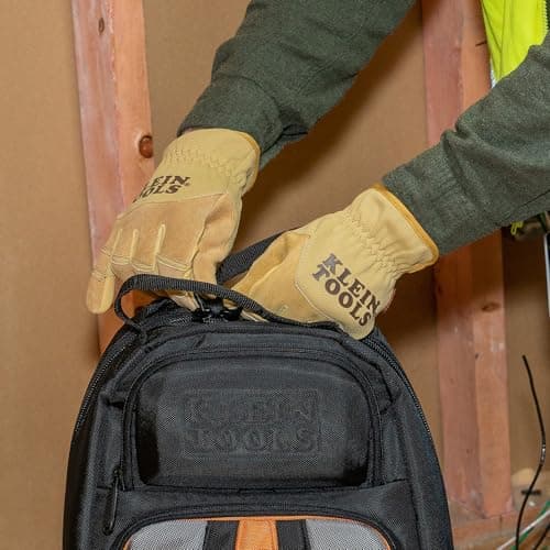 Klein Tools 60608 Work Gloves, All-Purpose Premium Leather Gloves, Abrasion-Resi - Thumbnail 11