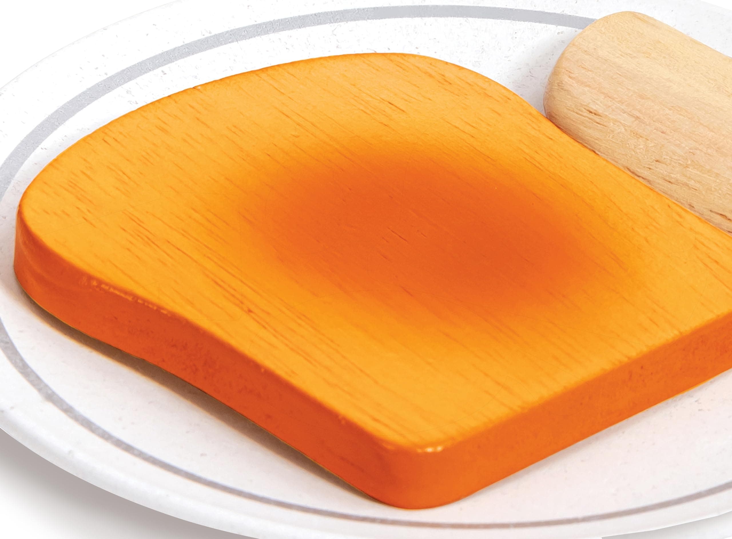 Hape White Wooden Pop-Up Toaster Set Pretend Play Breakfast Accessories for Pres - Thumbnail 7