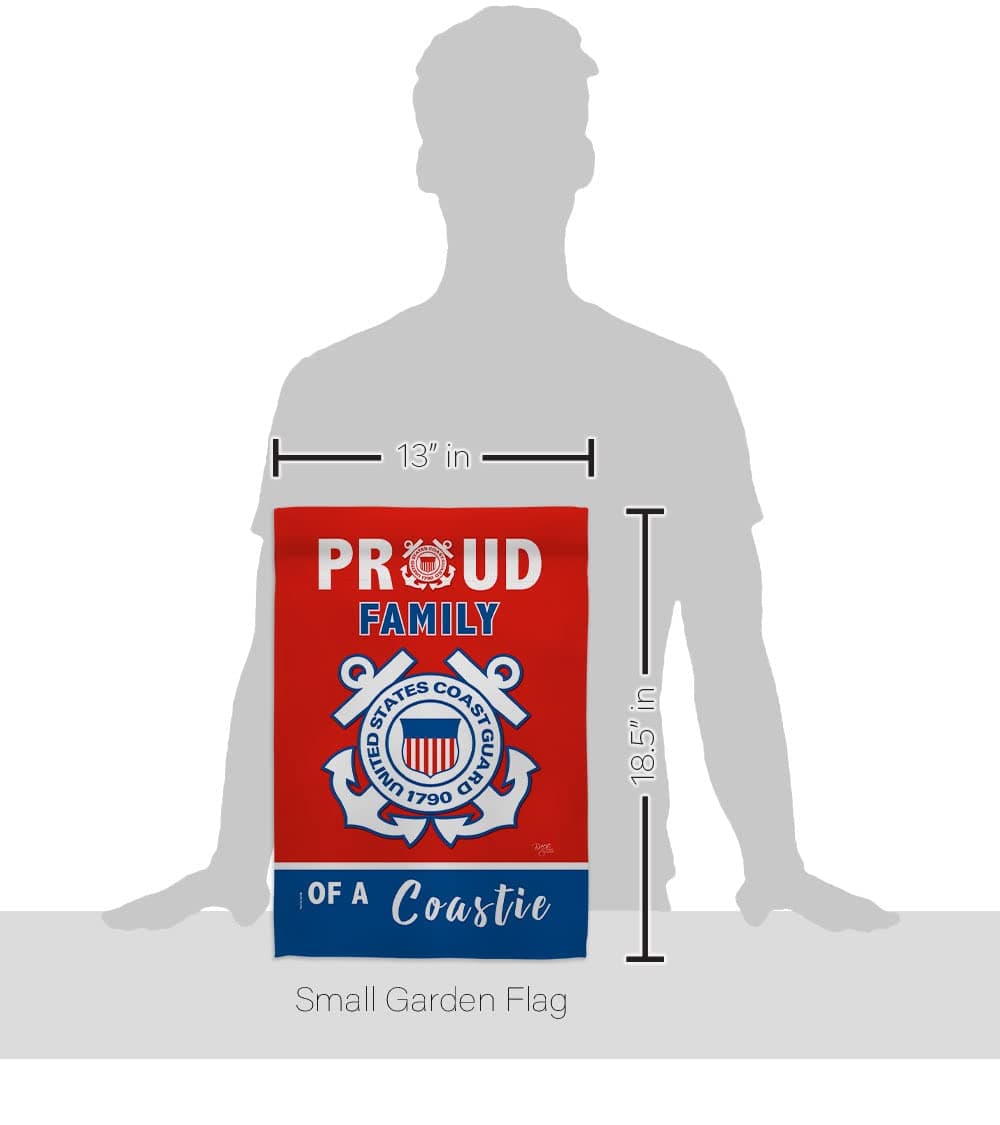 Breeze Decor Proud Family Coastie Garden Flag - Set with Stand Armed Forces Coas - Thumbnail 2