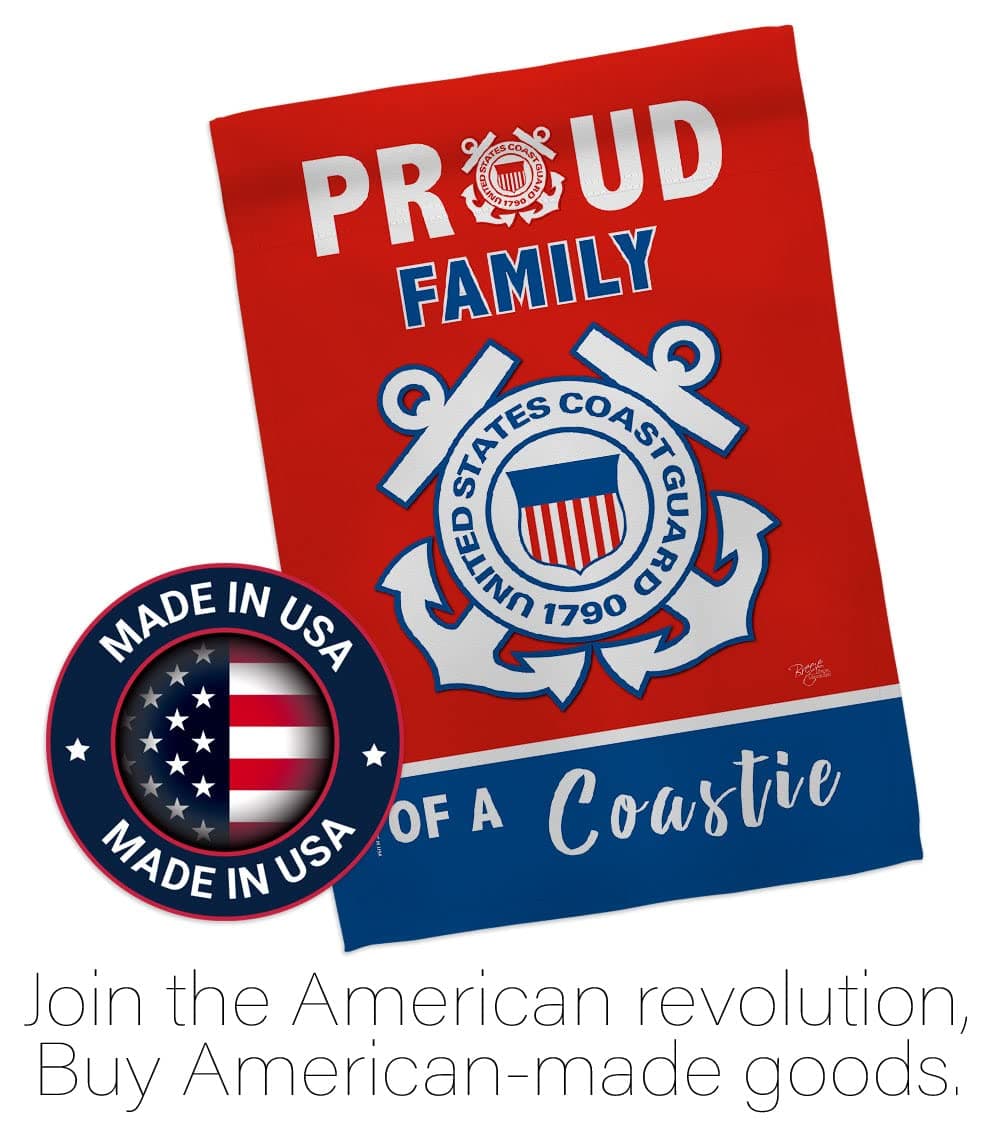 Breeze Decor Proud Family Coastie Garden Flag - Set with Stand Armed Forces Coas - Thumbnail 5