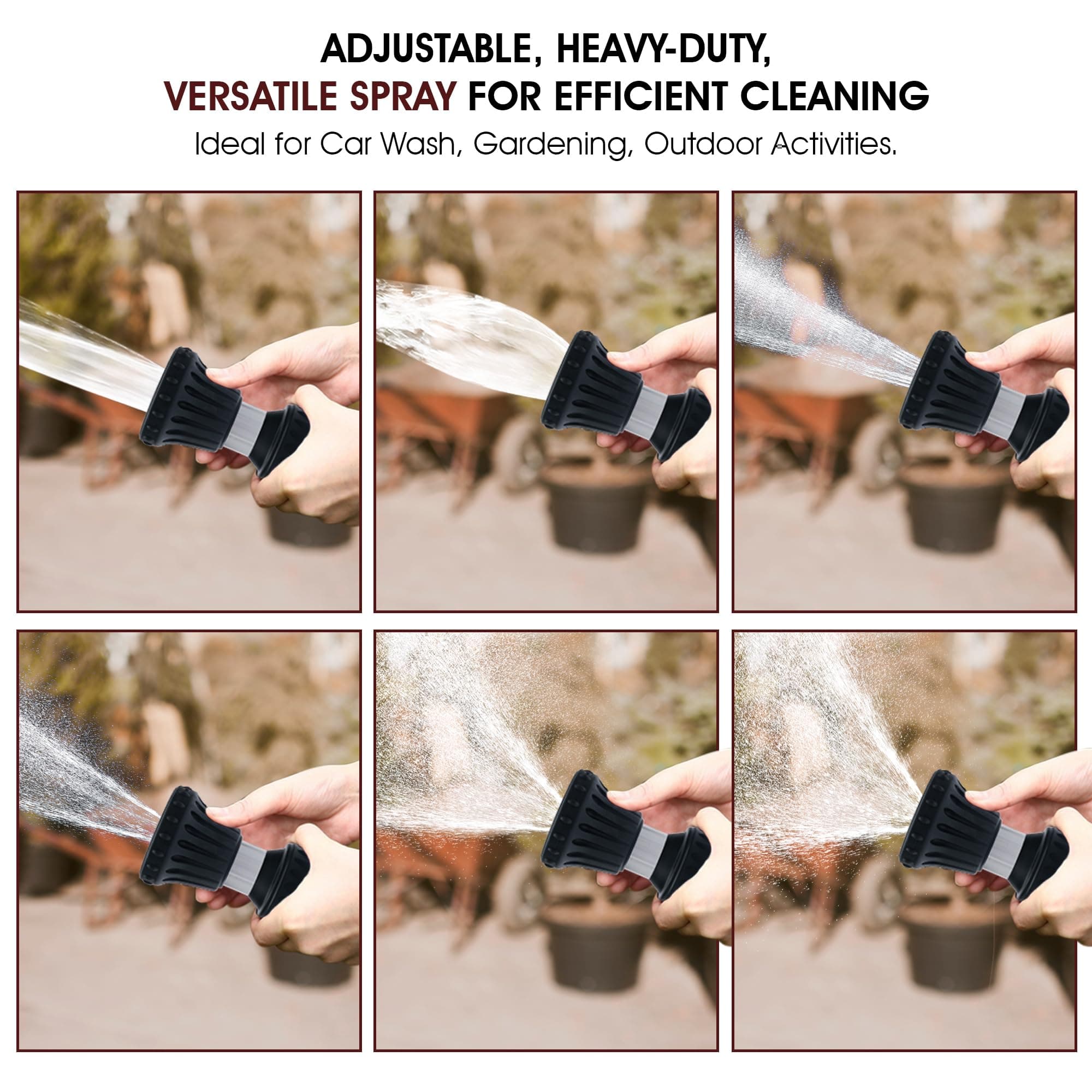 S.M. Arnold Professional 4-Inch Fireman Hose Nozzle - Adjustable, Heavy-Duty, Ve - Thumbnail 4