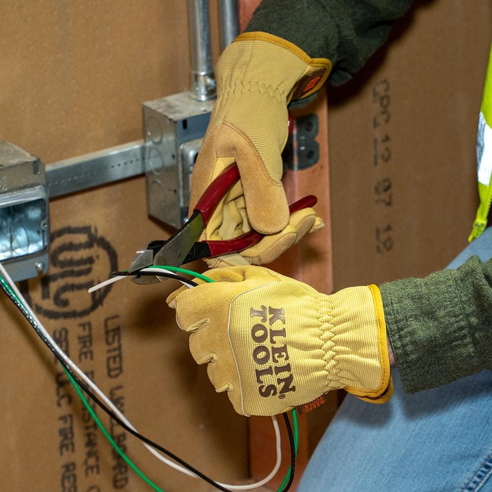 Klein Tools 60608 Work Gloves, All-Purpose Premium Leather Gloves, Abrasion-Resi - Thumbnail 8