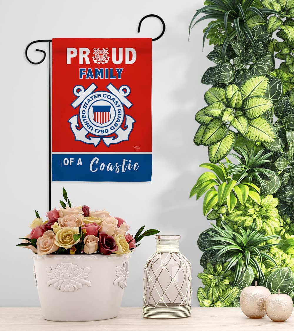 Breeze Decor Proud Family Coastie Garden Flag - Set with Stand Armed Forces Coas - Thumbnail 9