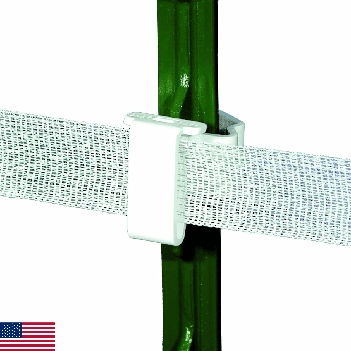 Powerfields Safe-Fence White T-Post Polytape Insulator TP-25 Electric Fence Insu - Image 1