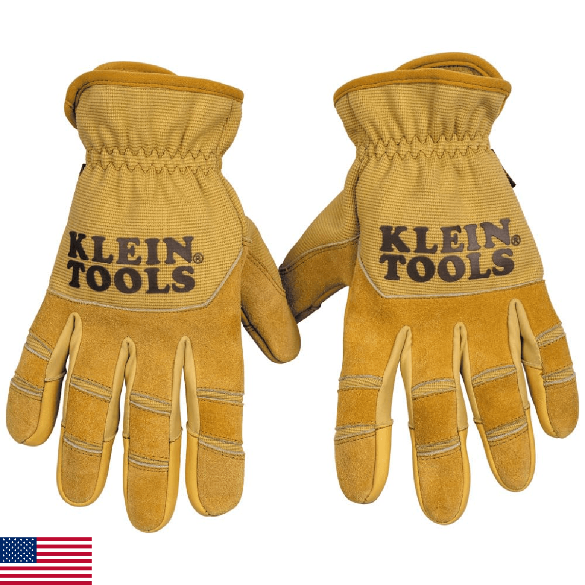 Klein Tools 60608 Work Gloves, All-Purpose Premium Leather Gloves, Abrasion-Resi - Image 1