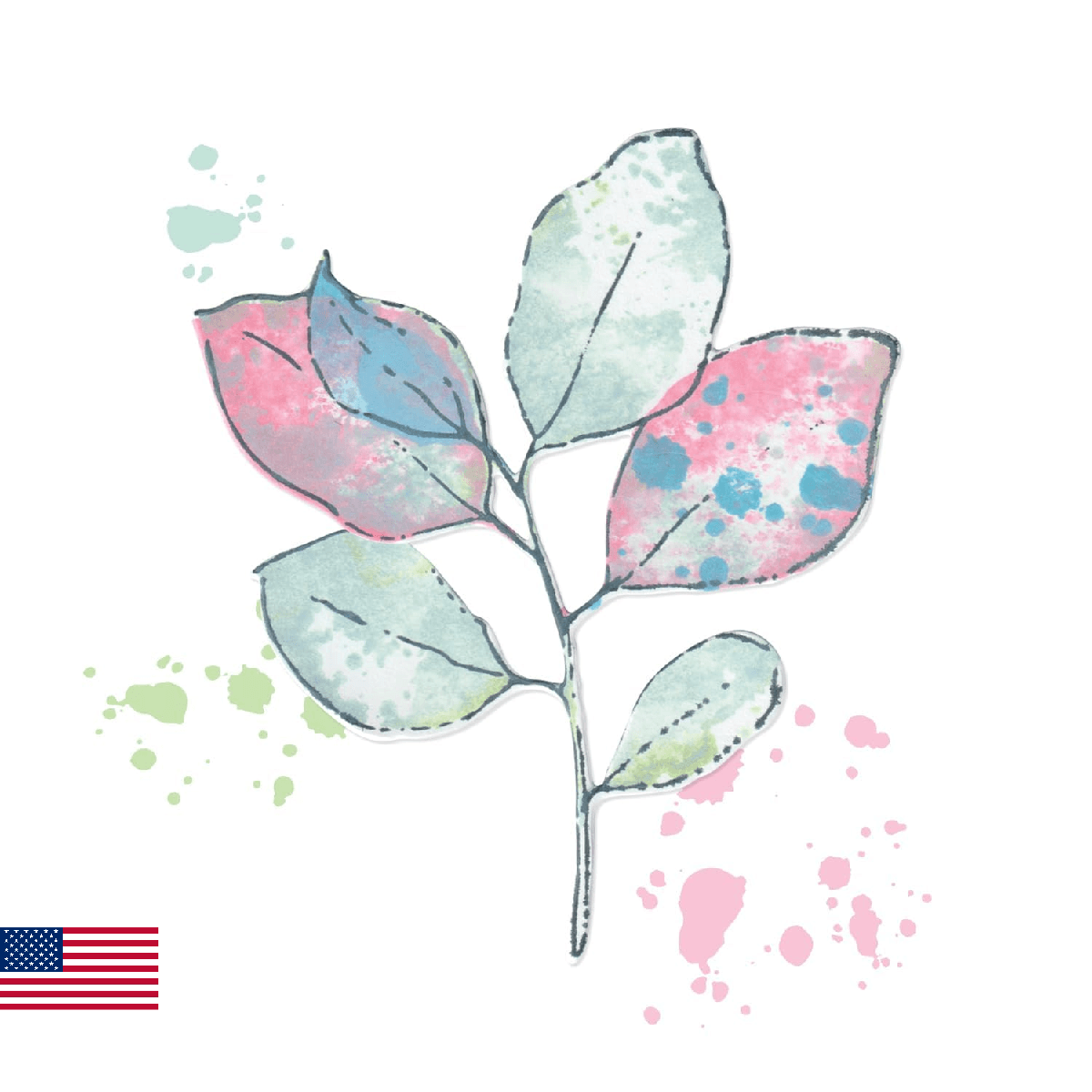 Sizzix A5 Clear Stamps & Framelits Dies - Painted Pencil Leaves by 49 and Market - Image 1