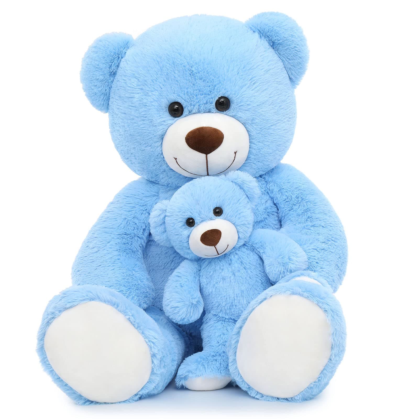 Muiteiur 40" Blue Giant Teddy Bear Set - Mommy & Baby Stuffed Animal - Image 1