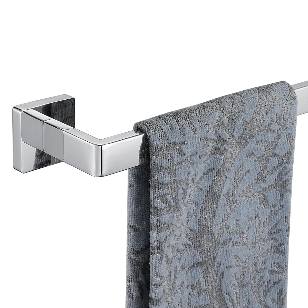 JQK Polished Towel Bar, 18.41" Stainless Steel, Rounded Edges, Wall Mount - Image 1