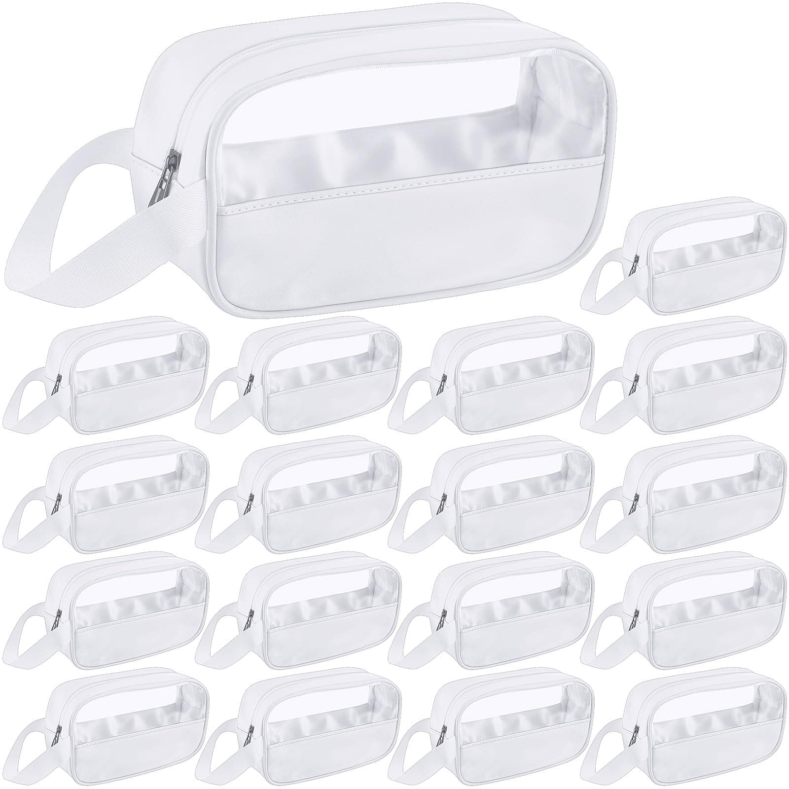Tanlade 18-Pcs Clear Cosmetic Bags Bulk - Translucent & Waterproof Makeup Toilet - Image 1