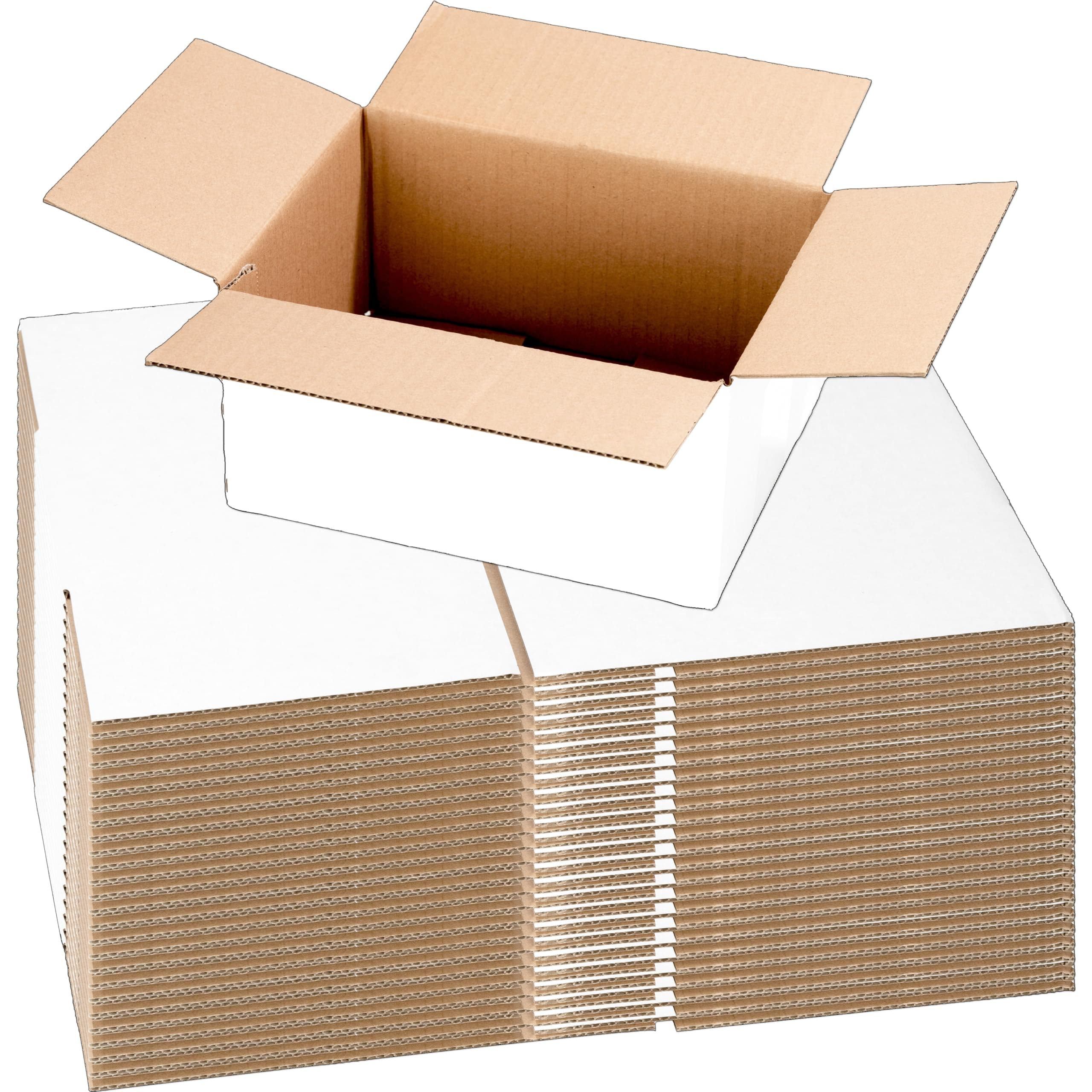 45 Pack 10x7x5" White Cardboard Shipping Boxes, Medium Mailing Box - Image 1