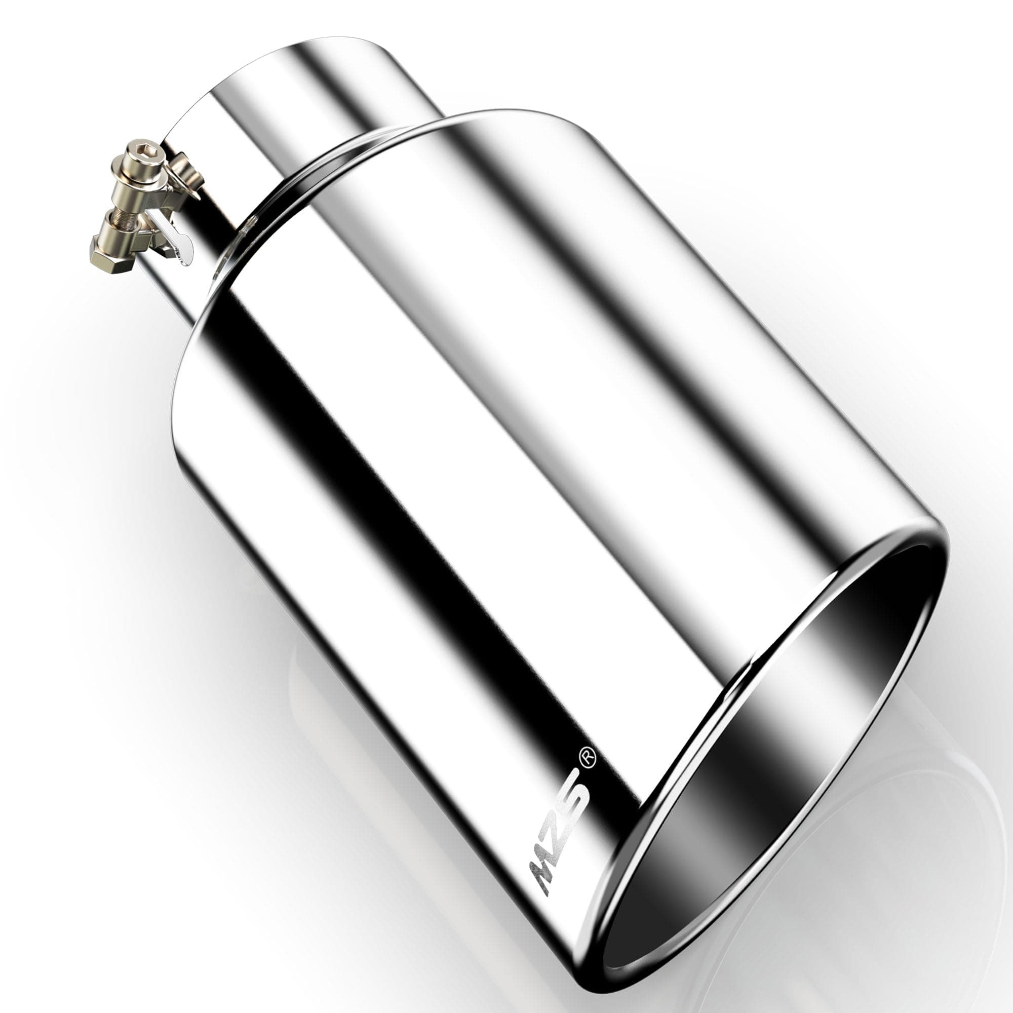 MZS Stainless Steel Exhaust Tip 5in Inlet 8in Outlet 15in Length Universal Slant - Image 1