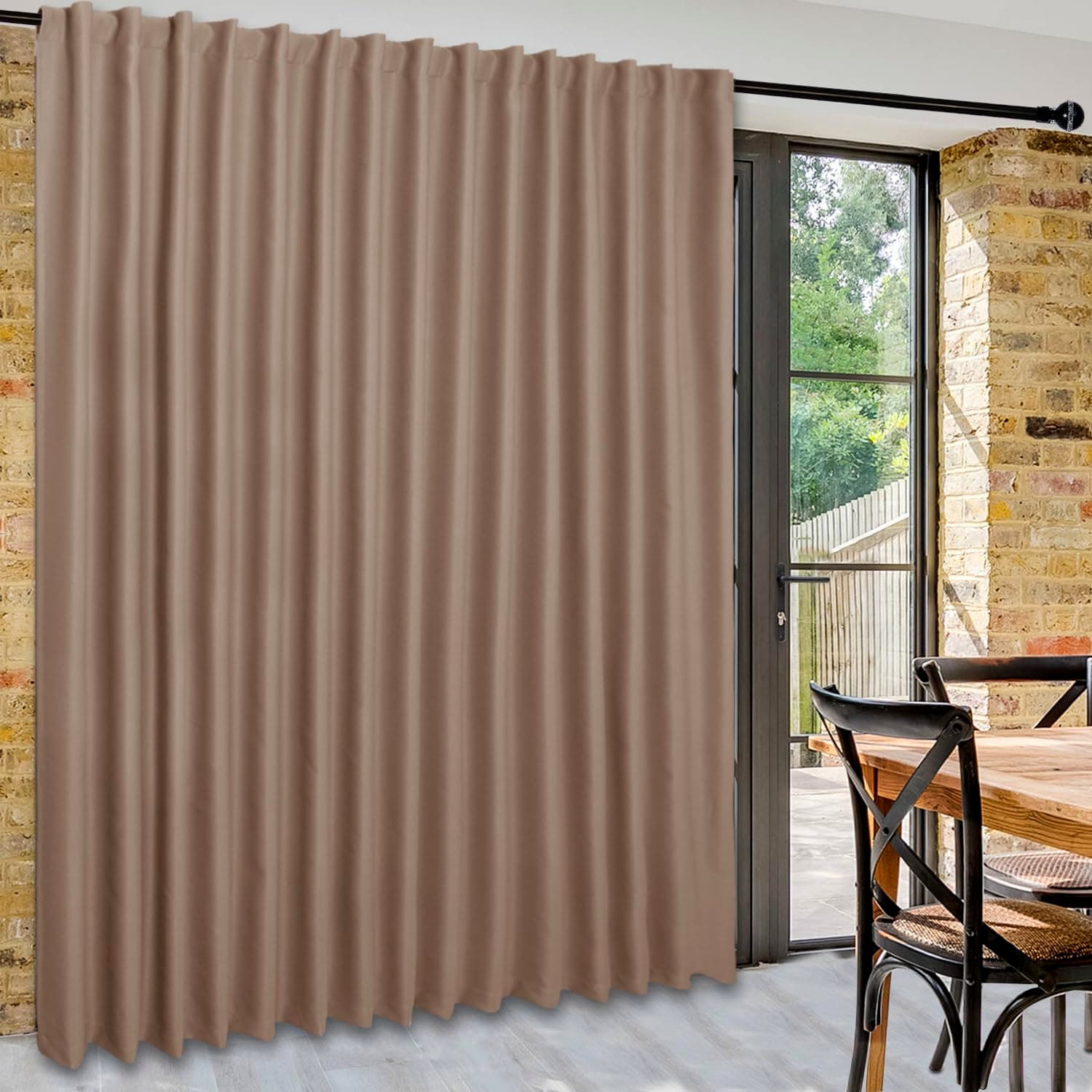 DWCN Blackout Privacy Room Divider Curtain - Patio Sliding Door, 120"x96" - Image 1