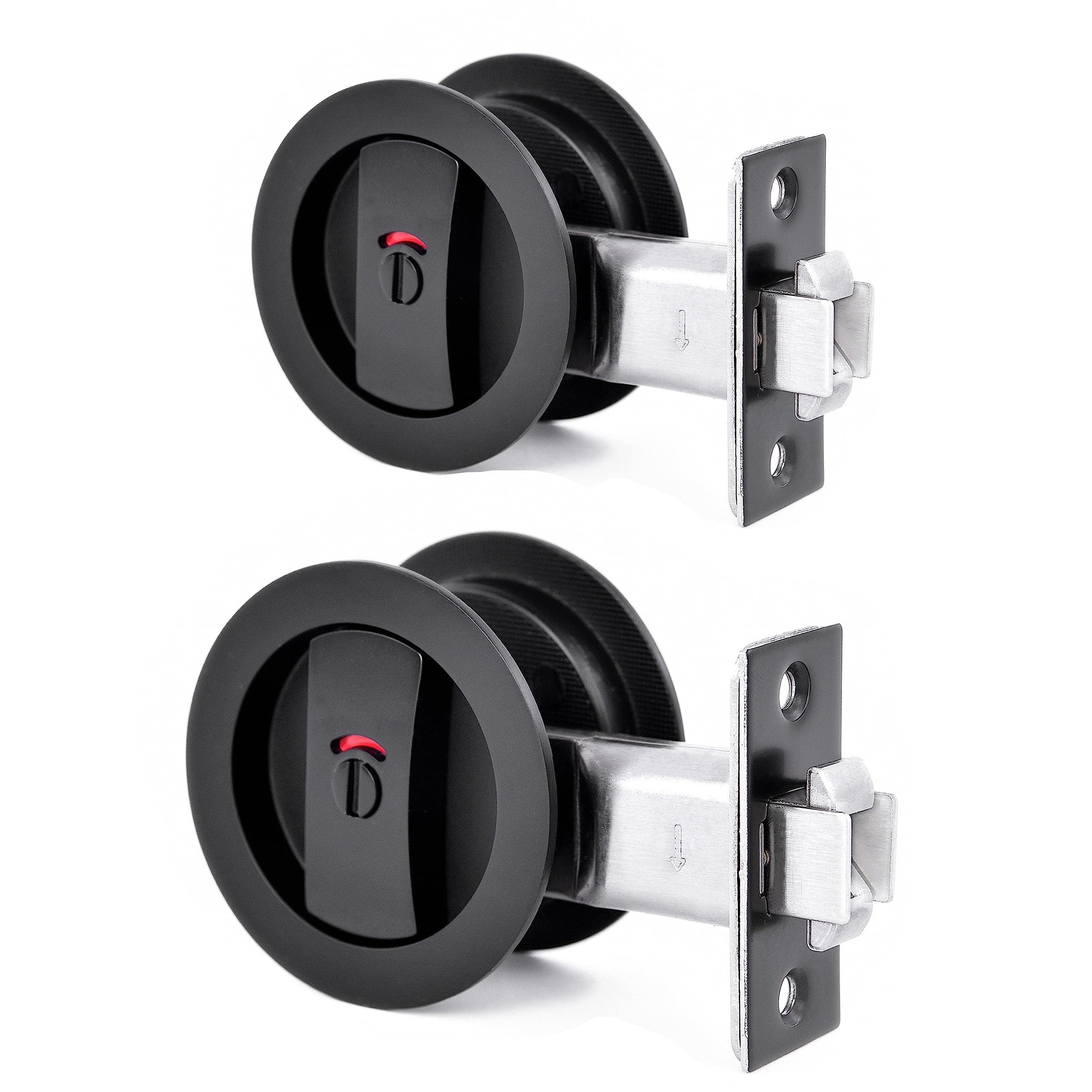 Dontay Pocket Door Privacy Handles Latch, Color Coded Indicator Lock 2-Pack - Image 1