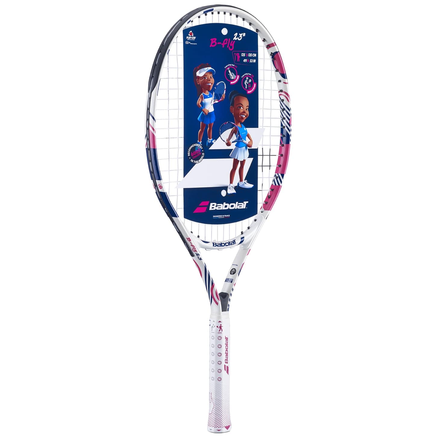 Babolat B’Fly Junior 23 Inch Tennis Racquet (White/Pink) - Image 1
