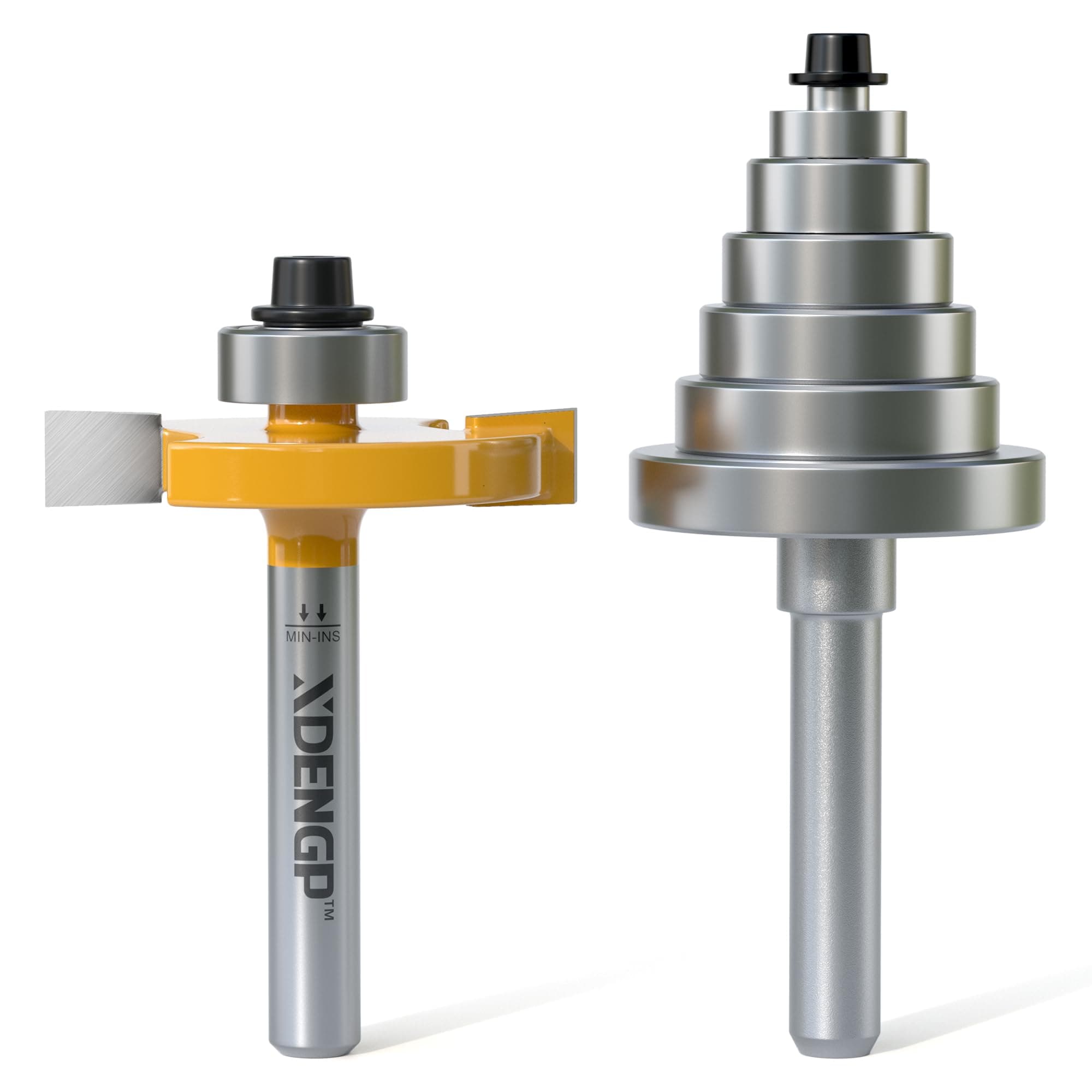 XDENGP Rabbet Router Bit Set 1/4" Shank with 6 Bearings - Woodworking Tool - Image 1