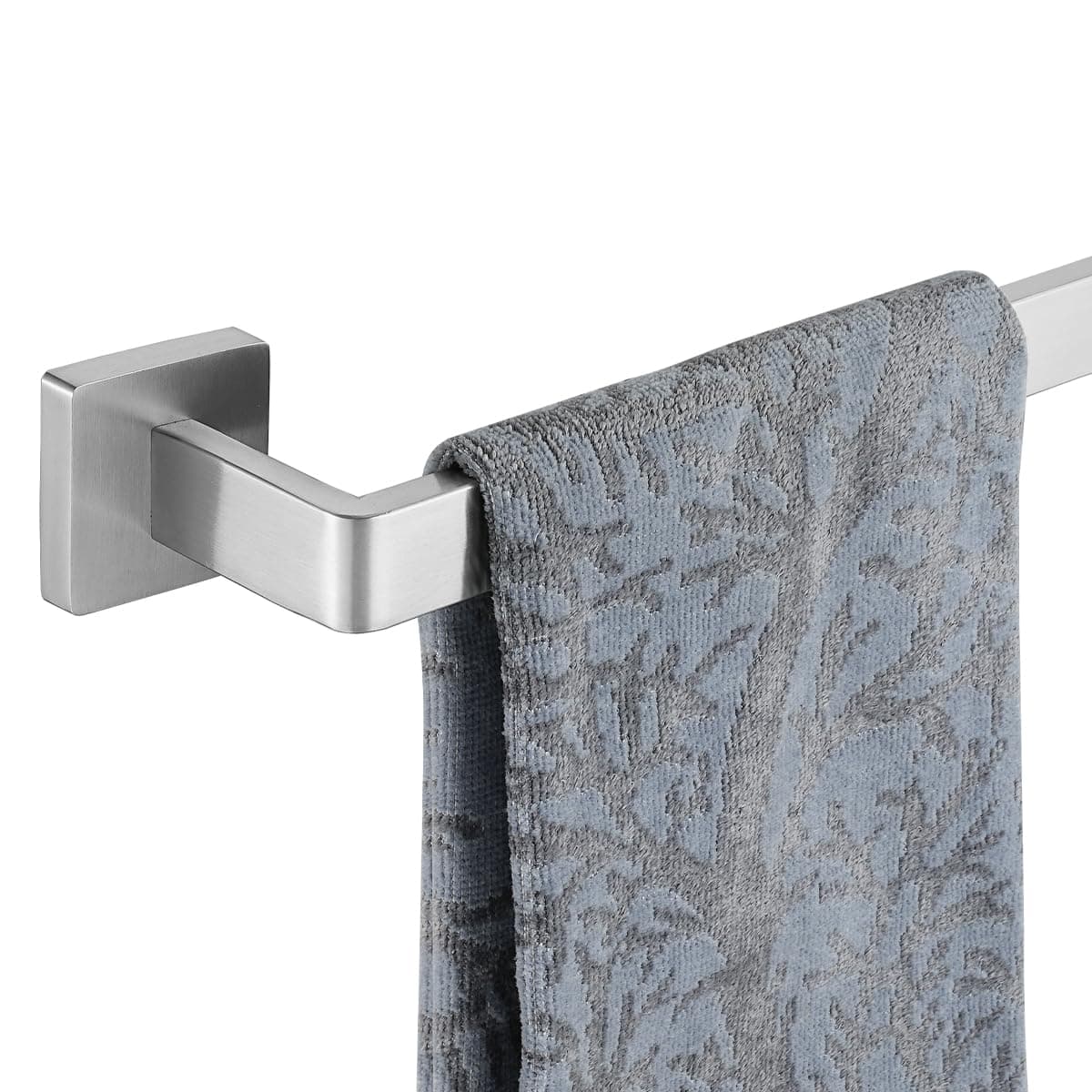 JQK 14.4" Brushed Stainless Steel Towel Bar, Rounded Edges, Wall Mounted - Image 1