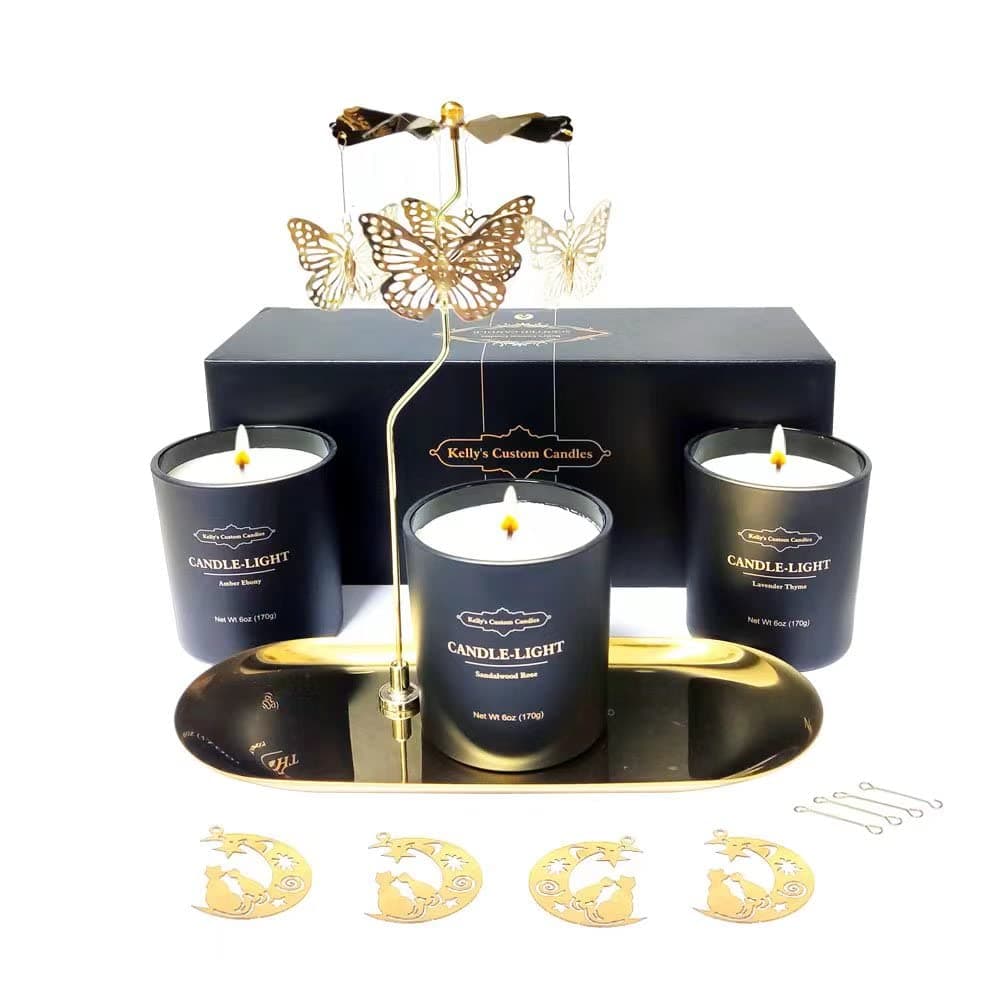 Kelly's Custom Candles Butterfly & Cat Birthday Gift Set for Women, Mom - Image 1