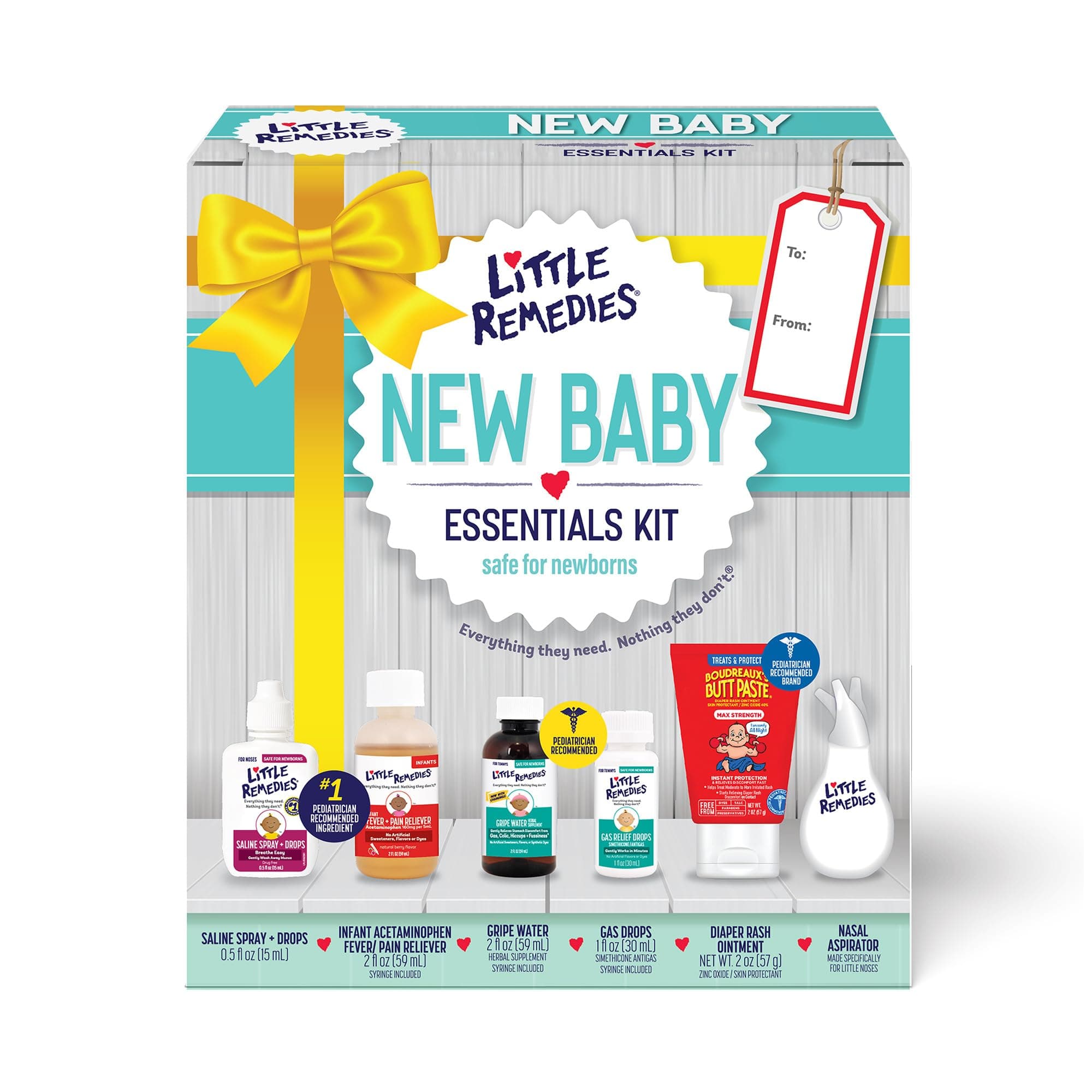 Little Remedies New Baby Essentials Kit: Saline, Gas Relief, Fever, Gripe Water, - Image 1