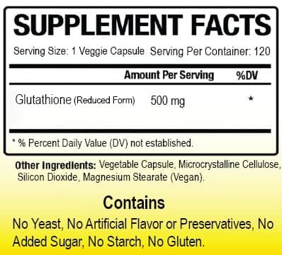 Biotech Nutritions Glutathione 500 mg 120 Vegetable Capsules - Thumbnail 3