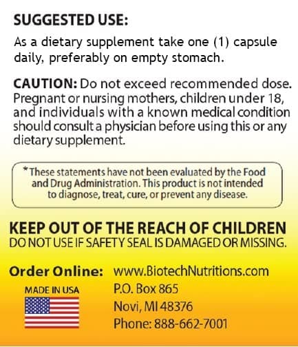 Biotech Nutritions Glutathione 500 mg 120 Vegetable Capsules - Thumbnail 2