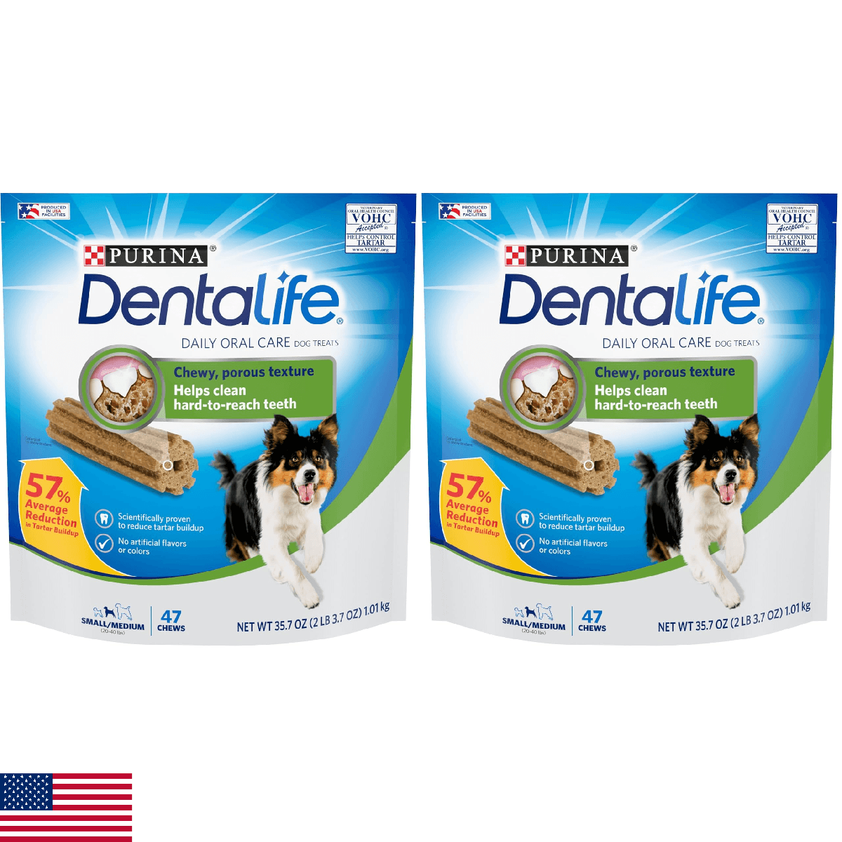 Dentalife Made in USA Facilities Small/Medium Dog Dental Chews, Daily - 47 Treat - Image 1