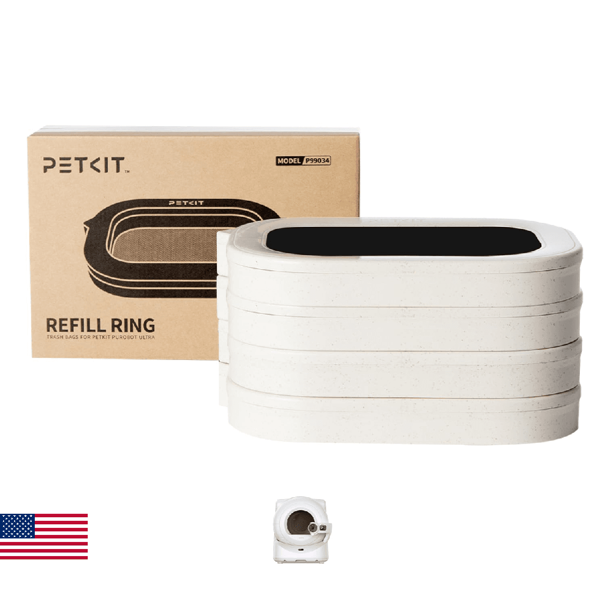 PETKIT Purobot Ultra Trash Bag Refill Rings - Auto-Packing, Self-Cleaning Cat Li - Image 1