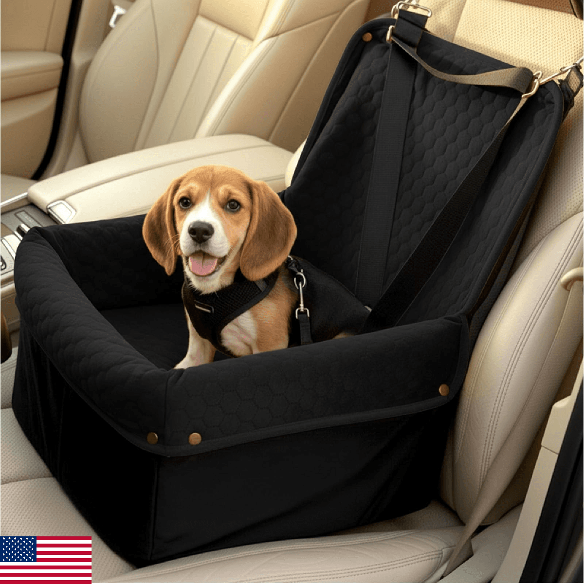 Wagora Dog Car Seat for Small Medium Dogs, Travel Pet Car Bed with Removable Wat - Image 1