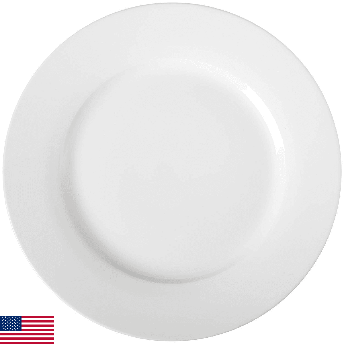 Amazon Basics 6-Piece White Dinner Plate Set, 10.5 inches - Image 1