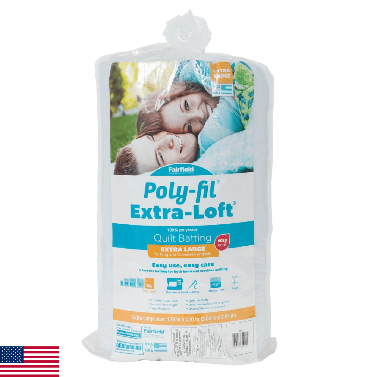 Fairfield Poly-Fil Extra-Loft Quilt Batting, Premium Polyester Batting for Quilt - Image 1