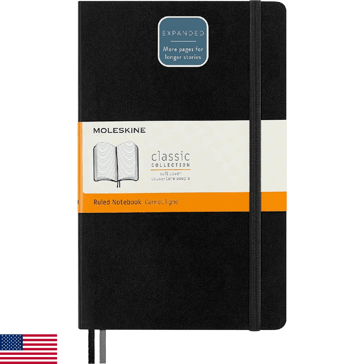 Moleskine Classic Expanded Notebook, Soft Cover, Large (5" x 8.25") Ruled/Lined, - Image 1