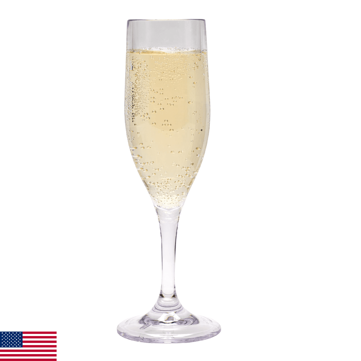 G.E.T. SW-1401-1-SAN-CL BPA-Free Shatterproof Plastic Champagne Glasses, 6 Ounce - Image 1