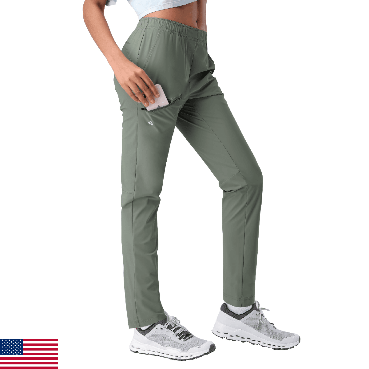 Pioneer Camp Women's Hiking Pants UPF 50+ Elastic Waist Drawstring Ultra-Stretch - Image 1