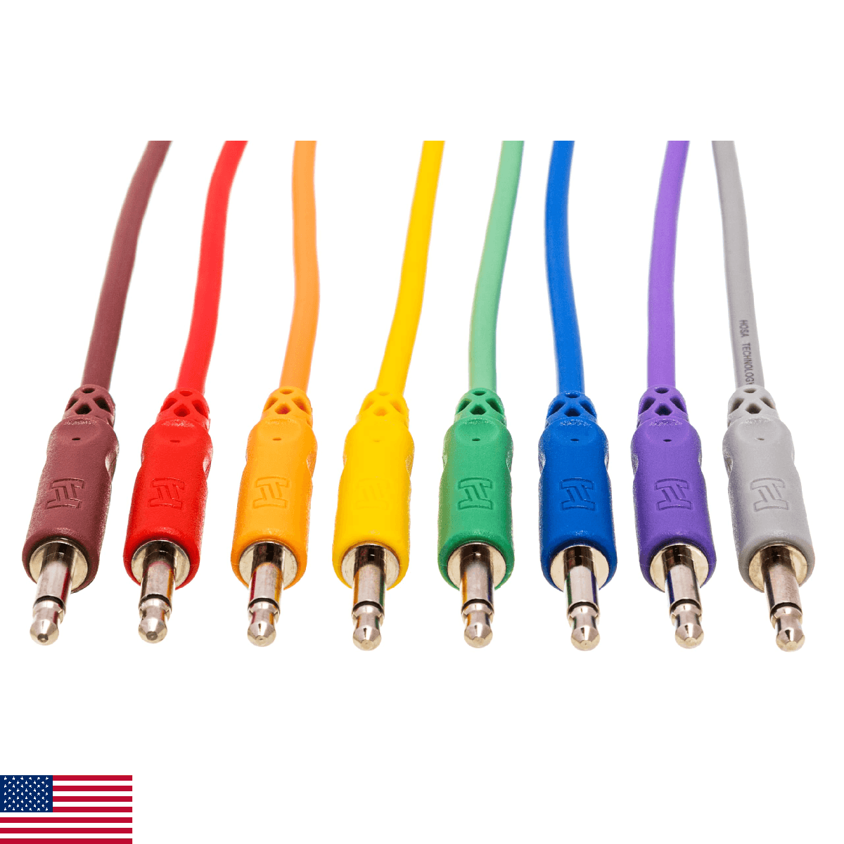 Hosa CMM-830 Unbalanced Patch Cables, 3.5 mm TS to Same, 1 Foot - Image 1