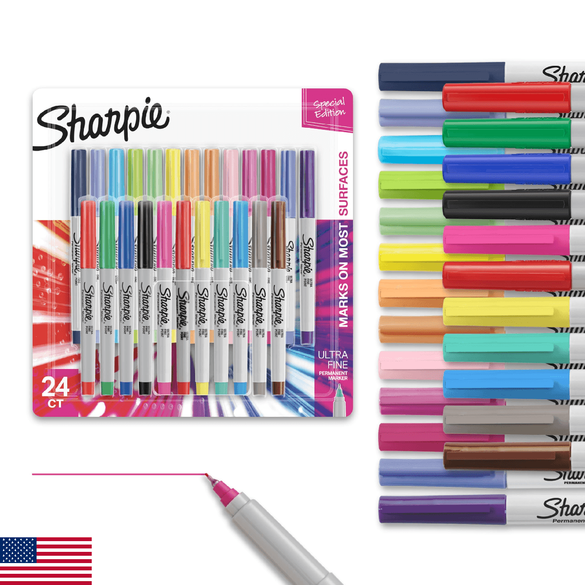 Sharpie Color Burst Permanent Marker Set, Ultra-Fine Tip Markers, Assorted Color - Image 1