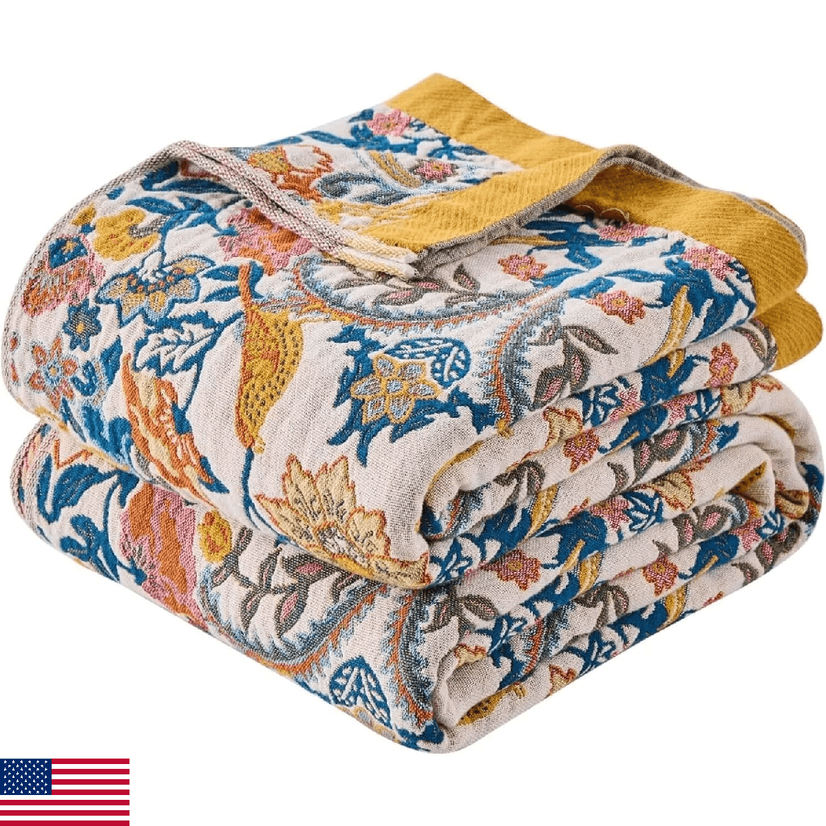 ERZVND Boho Throw Blanket Farmhouse Decor Throw Blanket Bohemian Blanket for Bed - Image 1