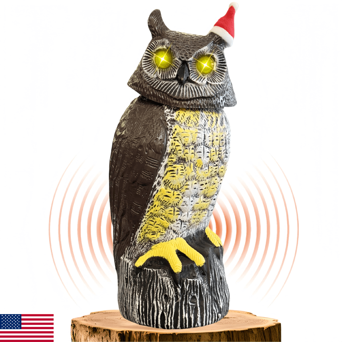 Ugold Solar Powered Owl, Motion Detection, Rotating Head, Realistic Hoots and Si - Image 1
