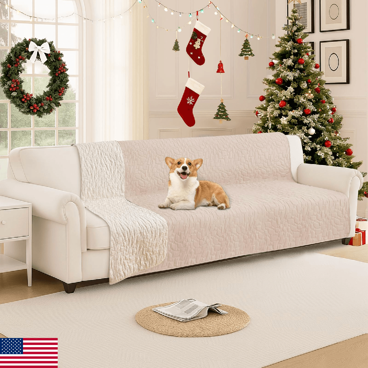 CYCMACO Waterproof Dog Blanket 68x82 Inch Non-Slip Soft Pet Bed Cover Couch Furn - Image 1