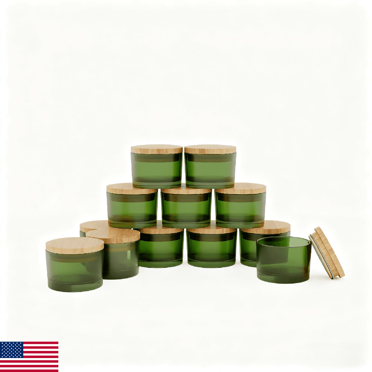 GLATABAM 4 OZ Candle Jars 12 Pack - Bulk Glass Candle Making Jars with Bamboo Li - Image 1