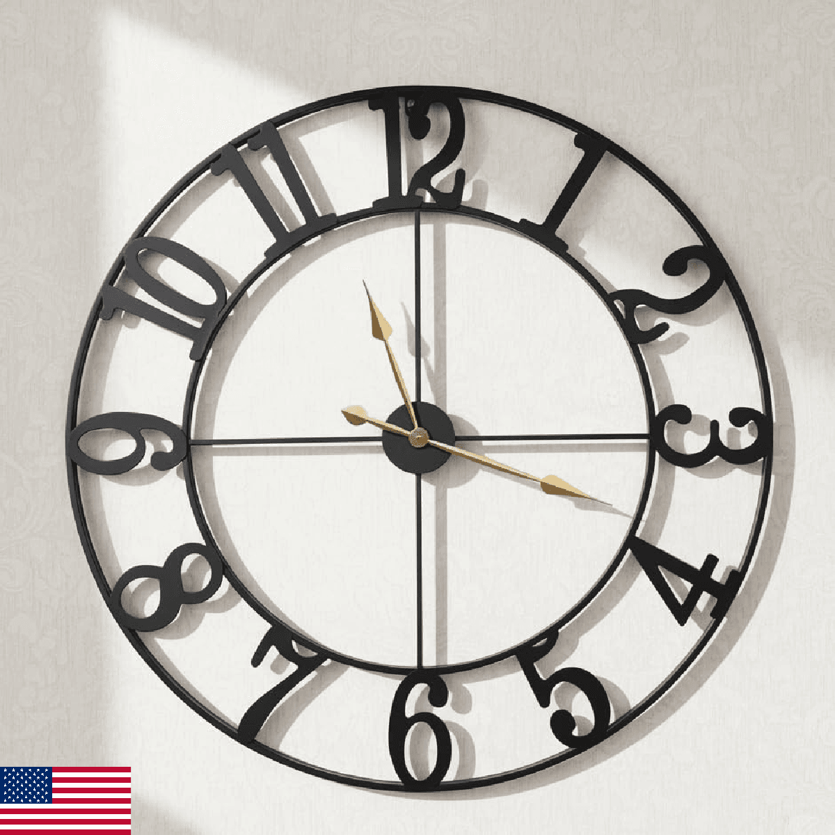 Zabiki 24 Inch Large Wall Clock Modern, Arabic Numeral Vintage Farmhouse Decorat - Image 1