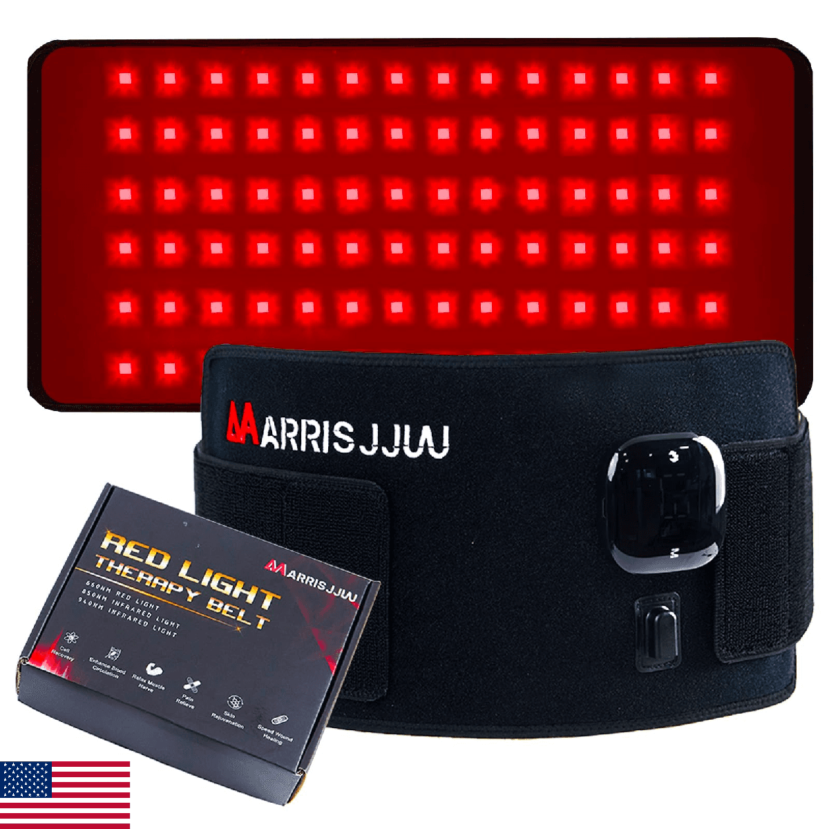 Rechargeable Red Light Therapy Belt, 3-in-1 Wavelengths 660nm 850nm 940nm, Infra - Image 1