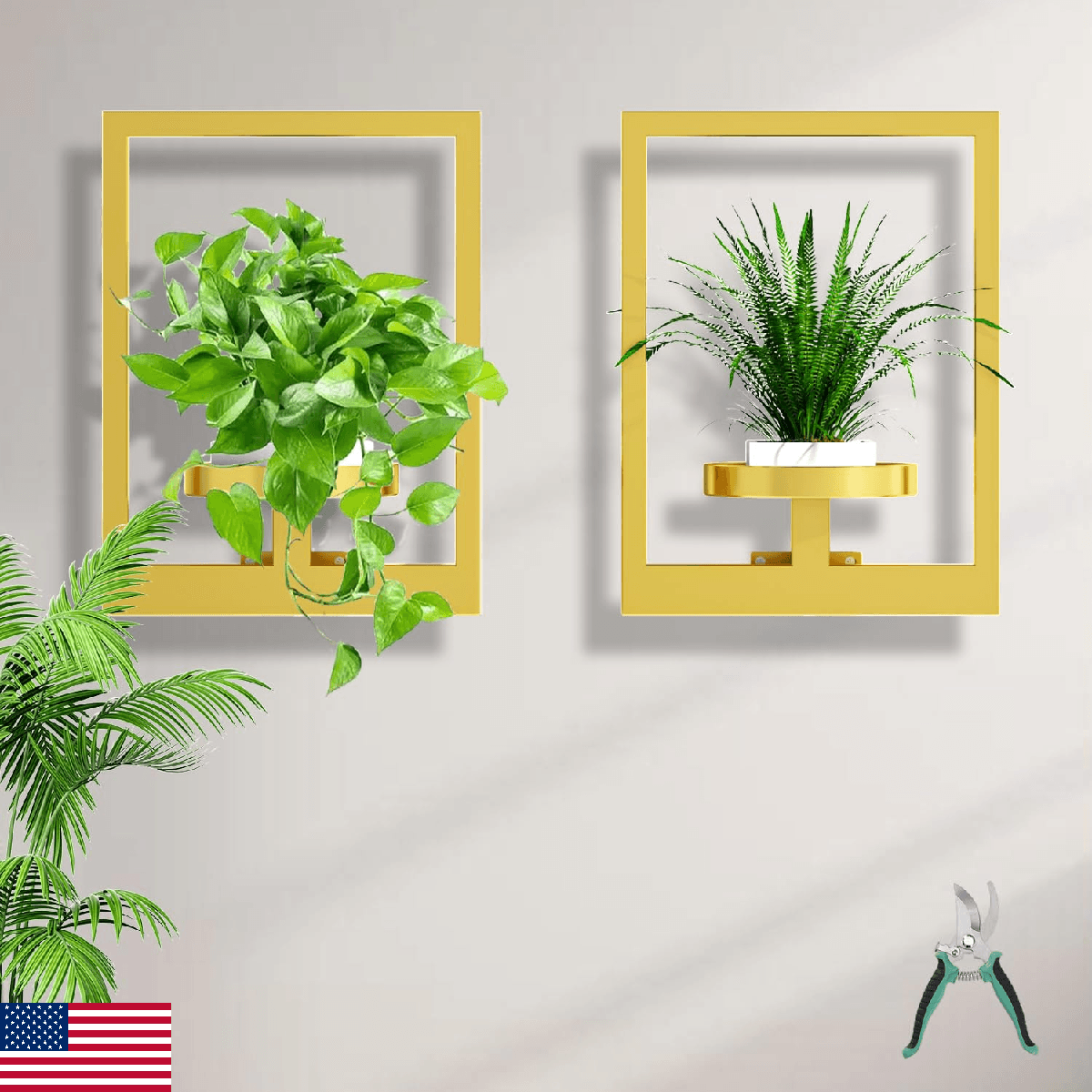 ALACOO Wall Plant Shelf Hanging Frame Decor Planter Indoor Plants Wall Plant Hol - Image 1