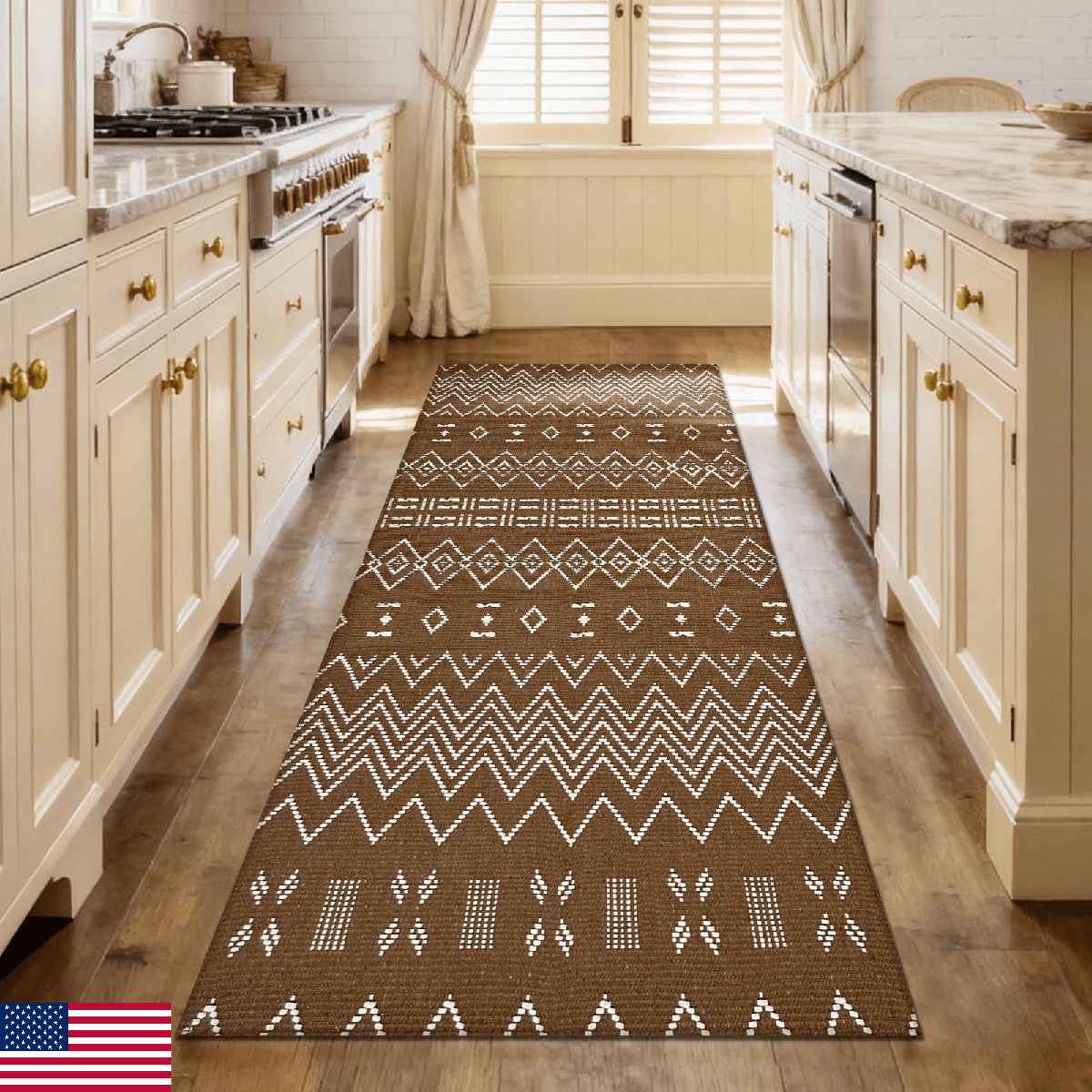 Winolive Boho Runner Rug for Kitchen 2x6 ft Washable Braided Rug,Non Slip Rubber - Image 1