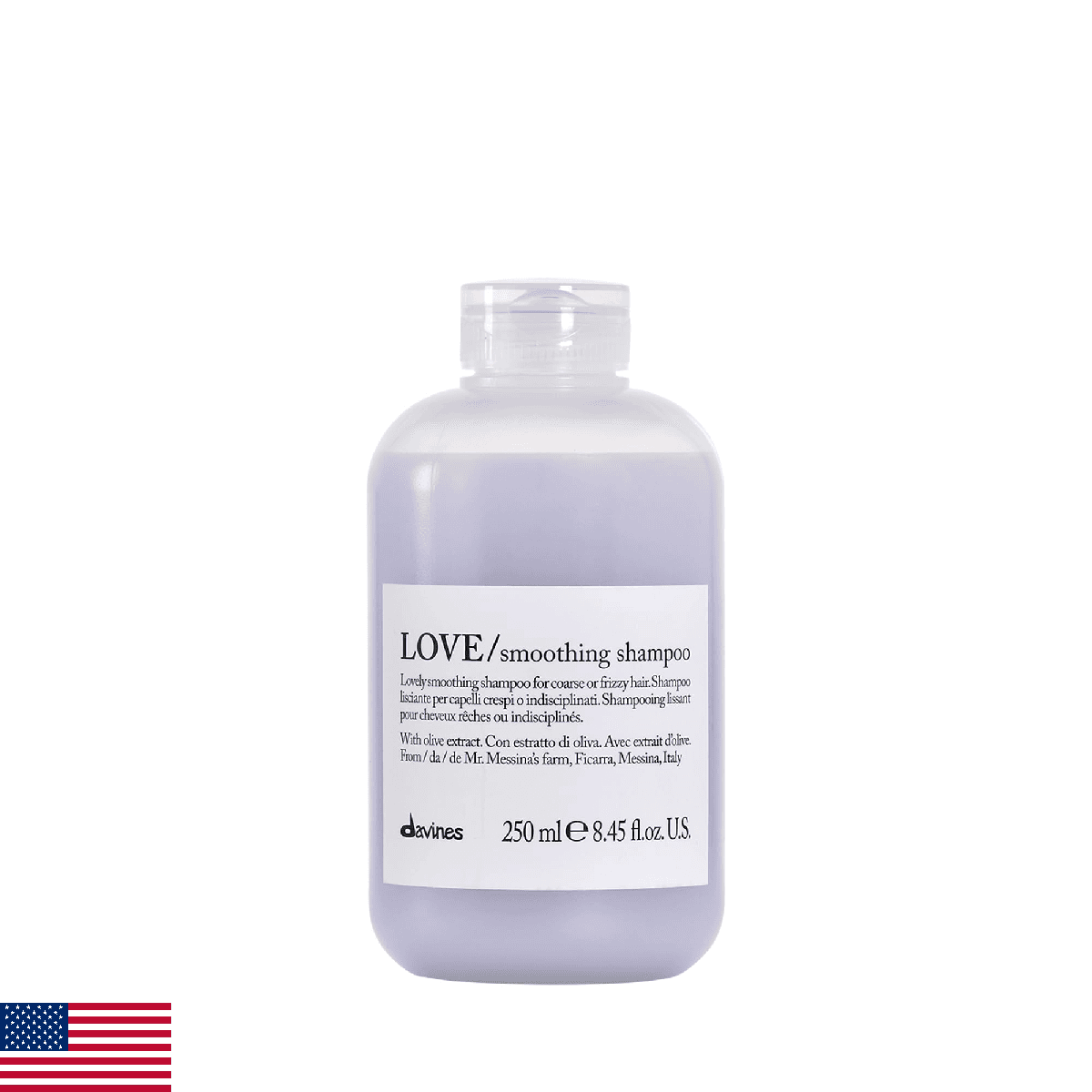 Davines LOVE Smoothing Shampoo, Taming Anti-Frizz Gentle Cleansing Action for Wa - Image 1