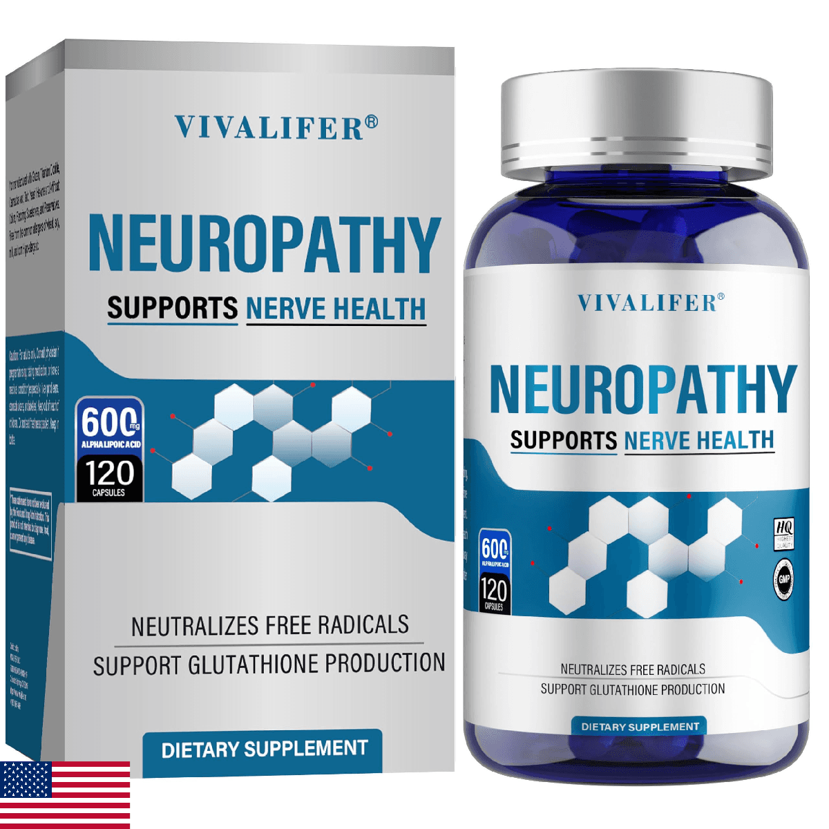 Nerve Savior for Neuropathy, 120 Capsules with 600mg Alpha Lipoic Acid, Benfotia - Image 1