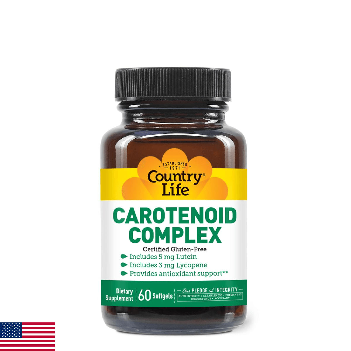 Country Life Carotenoid Complex with Lutein, Lycopene and Astaxanthin, 60 Softge - Image 1